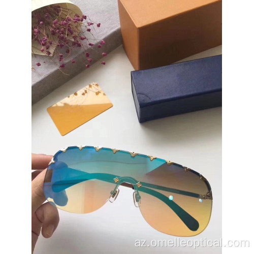 Qadınlar üçün Moda Gözlüklə Rimless Günəş Gözlükləri